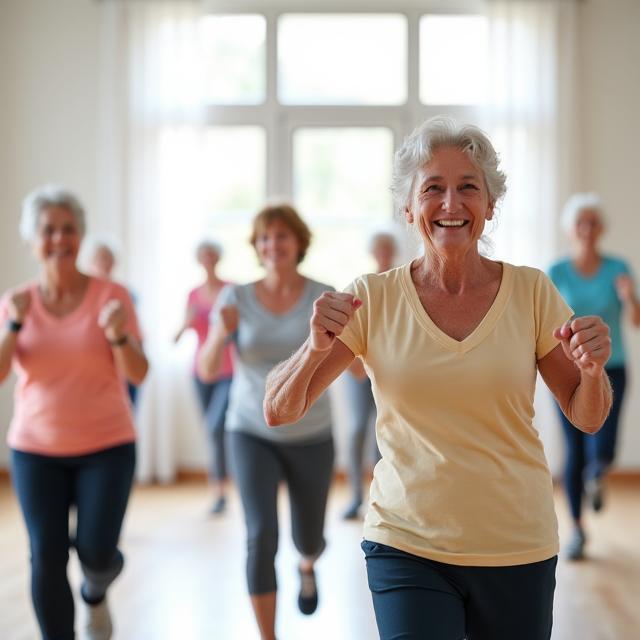 Senior fitness class